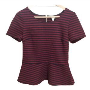 Merona Striped Peplum Shirt Small Top Shirt